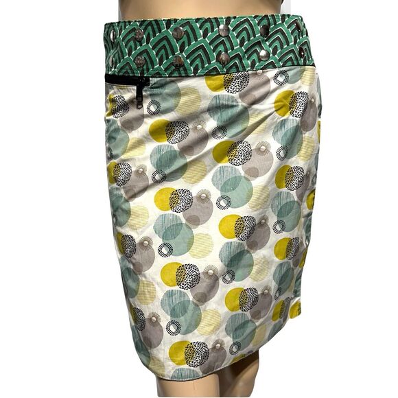 ZAND AMSTERDAM Reversible Wrap Skirt One Size OS S M L Knee Length Zip Pocket - Picture 4 of 10
